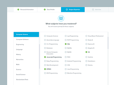 Tutor Me - Sign up Process