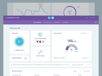Conference Calling - Dashboard WIP 2 analytics balkan brothers charts clean dashboard flat interface minimal tables ui ux