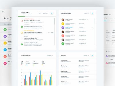 CRM Dashboard ( Home, Inbox, Profile)