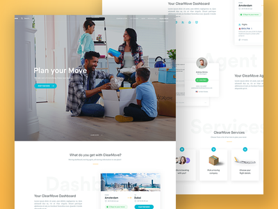 Clearmove - Plan Your Move clean design home moving page responsive travel ui ux web website