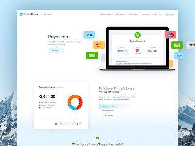 Invoice Sherpa - Payments Page balkanbrothers clean design homepage invoice ui user experience ux web design website