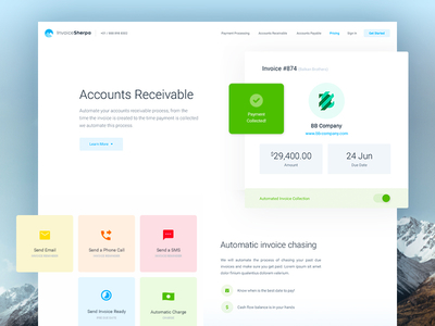 Invoice Sherpa - Accounts Receivable balkan brothers clean design finance invoice ui user experience ux uxdesign web design website