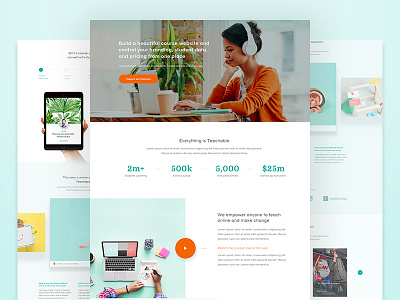 Teachable - Homepage (New) clean design home learning teachable user experience ux web website