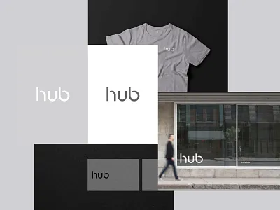 The Hub - Brand Exploration 01 art direction brand branding business cards color scheme design design system icon identity logo mark mockups stationery tshirt typograhy visual language