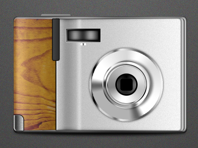 Camera Wood Style camera digital gradient icon retro silver wood wooden texture zoom