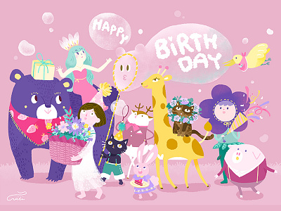 My Birthday birthday card color party