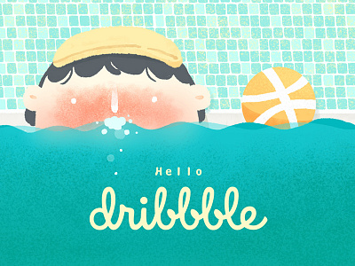 Hello Dribbble color dribbble hello illustration shower
