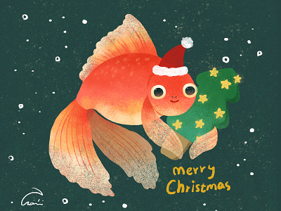 Merry Christmas! goldenfish illustration merrychristmas