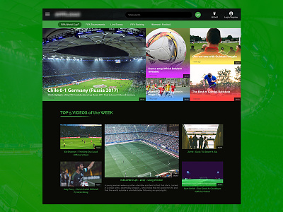 Football Web App black design football green photoshop soccer uiux video vod web app