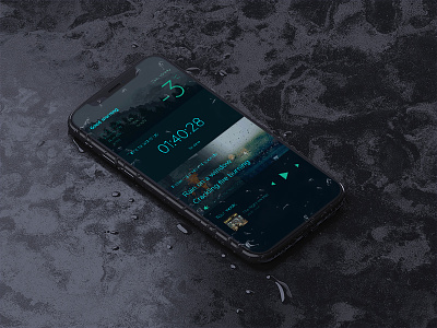 Weather App alarm contrast dark iphone x music norway oslo player relax uiux ux weather