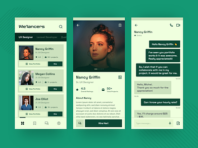 Mobile App - We'lancers bold clean concept design new simple soft colors user interface