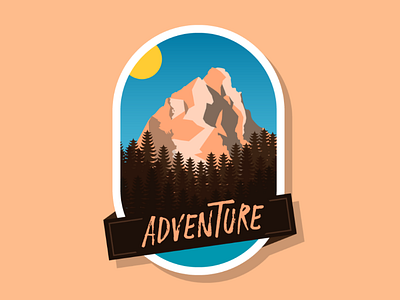 Adventure adventure badge illustration mountain trees