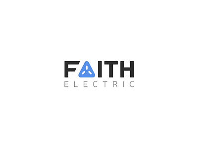 Have Faith! blue bold electric faith grey logo modern plug simple