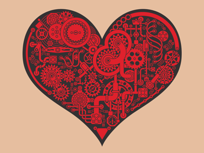 Heart Beat {gif} 2d after effects animated gif animation cogs gear gif heart mechanical motion graphics vector