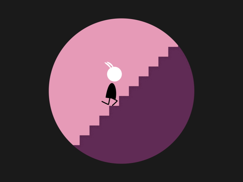 Can't Run Upstairs Forever {gif} 2d after effects animated gif animation character gif motion graphics rigging rubberhose run cycle