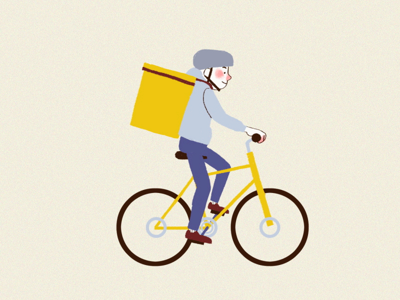 Delivery Guy {gif} 2d after effects animated gif animation bike character cycle gif motion graphics rigging toon boom harmony