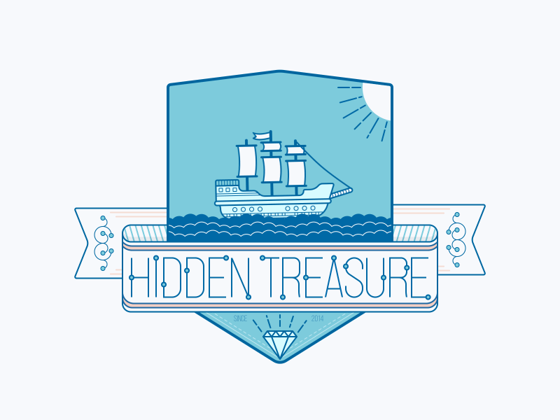 Hidden Treasure Ending {gif} 2d after effects animated gif animation motion graphics ribbon ship treasure vector