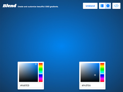 Blend v2 - Create and customize beautiful CSS3 gradients blend css3 generator gradient gradients linear radial