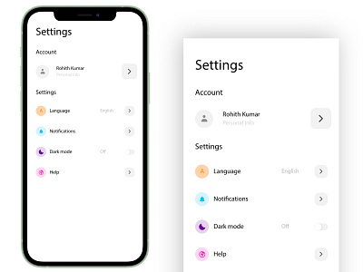 settings page design mobile ui mobile ux product design settings settings ui settings ux ui ui design ux