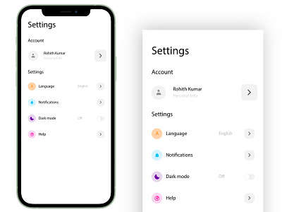 settings page