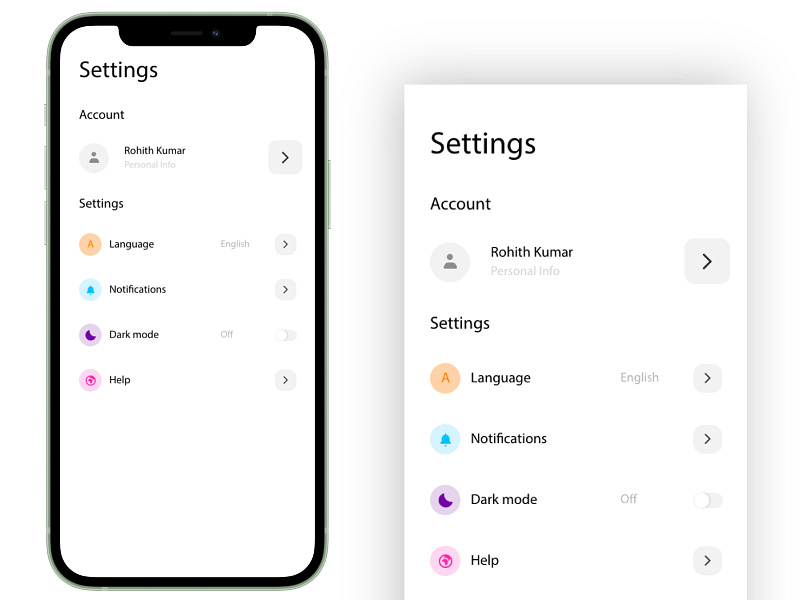 Settings UI designs, themes, templates and downloadable graphic ...