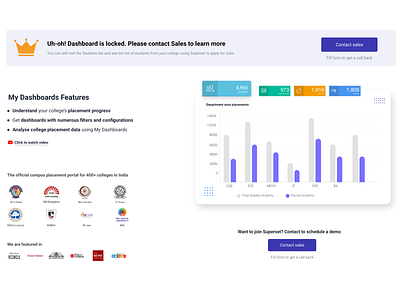 Non Partner Colleges Locked Screen Design college placement design job app ui ui design ux