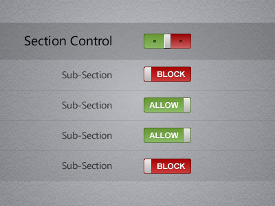 Section Status Control ui user interface ux