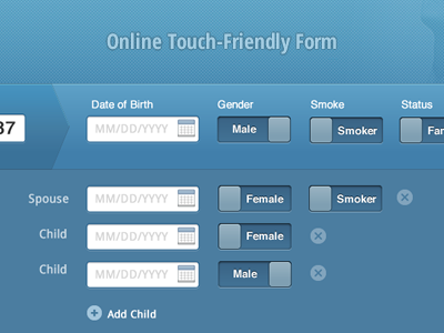 Touch Friendly Online Form gui online form ui ux