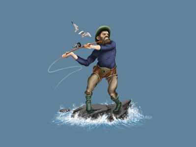 Fishing Man Digital Painting