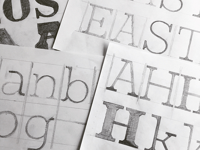 Sketching new typeface ideas