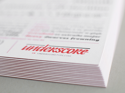 Underscore Specimen Cards font font family fonts postcard specimen type design type foundry typeface typography