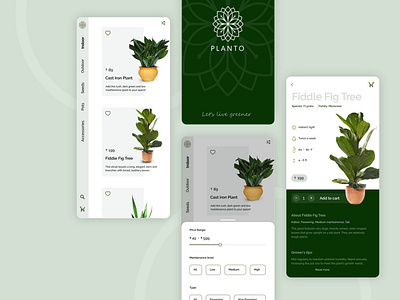 Plant Shop App app design garden green growth indoor interface mobile ui plant plant app shopping app simple ui