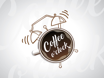 Coffee O' Clock design logo