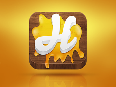 Honey App app honey icon ios wood