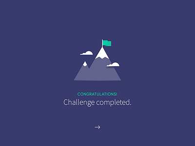 Challenge Completed achievement app challenge clouds flag mountain ui
