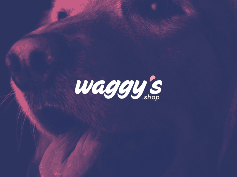 Waggy's Shop brand dog logo pet shop store type