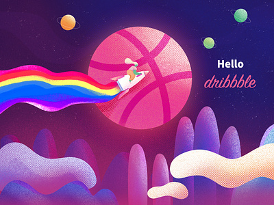 hello dribbble illustration