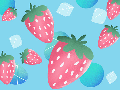 Strawberry design illustration typography