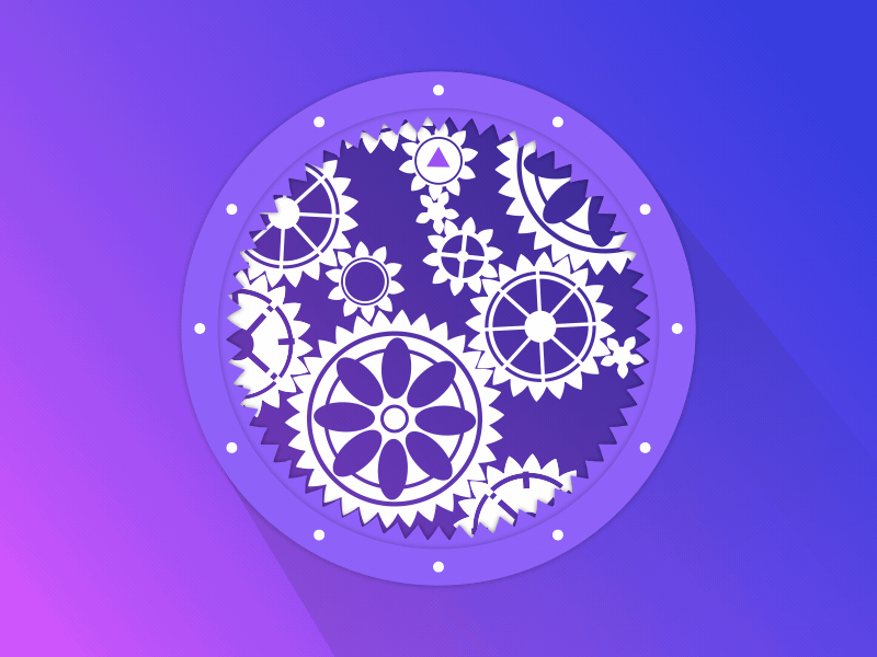 Gears loop animation after effects animation blue clock colors flat gears gif graphics motion ui