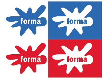 Forma logo new concept blob blue concept forma logo red shape
