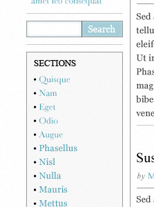 Sections 2byytes black blue grey search sections serif sidebar