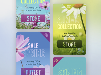 Store banners advertising banner collerction design online shop sale site spring store summer