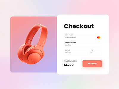 Daily UI 02 - Checkout Credit Card checkout checkout form checkout page credit card dailyui dailyui 002 dailyuichallenge gradient pay pay now payment