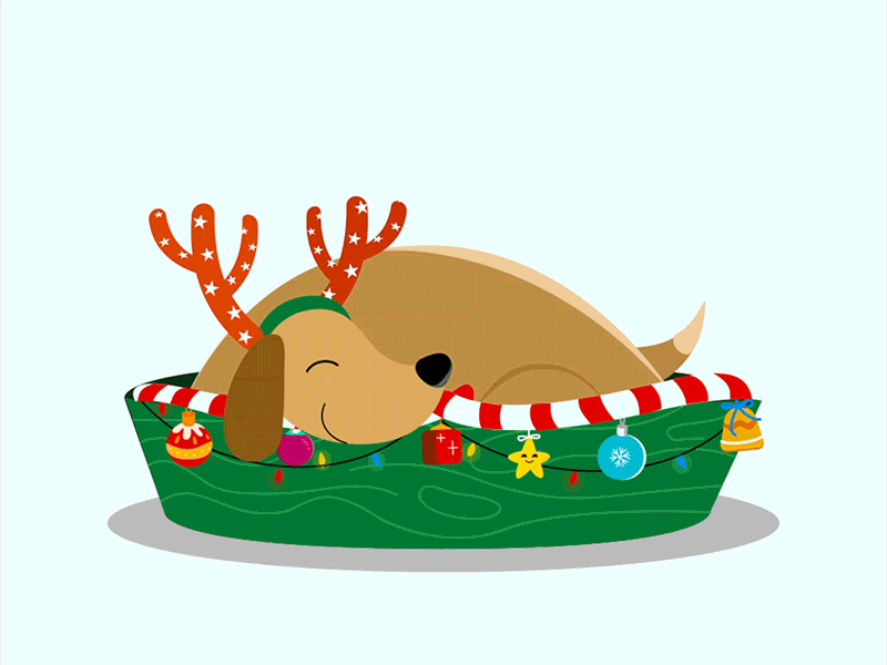 Christmas Dog 2dcharacter animal animation christmas christmas season christmas tree christmas deer dog graphic design illustration motion graphics ui ux vector