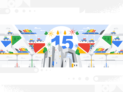 Happy birthday google maps! character design design illustration product ui vector webdesign