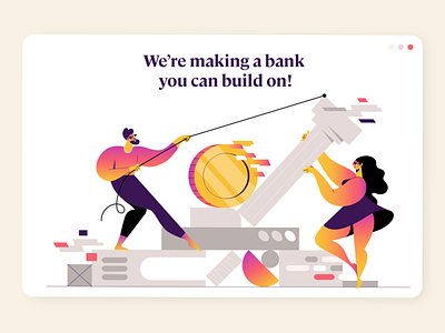 A bank you can build on! character design design illustration product ui vector webdesign