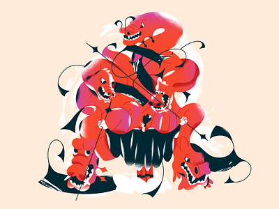 Red dragons! character design design illustration product ui vector webdesign