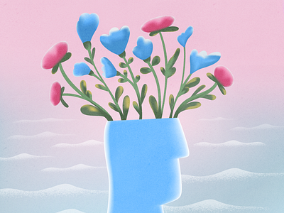 Blooming mind! character design design illustration product ui vector webdesign