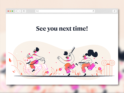 See you next time! character design design illustration product ui vector webdesign