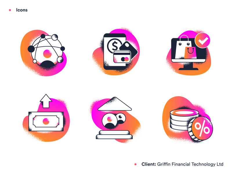 Fintech icons character design design illustration product ui vector webdesign